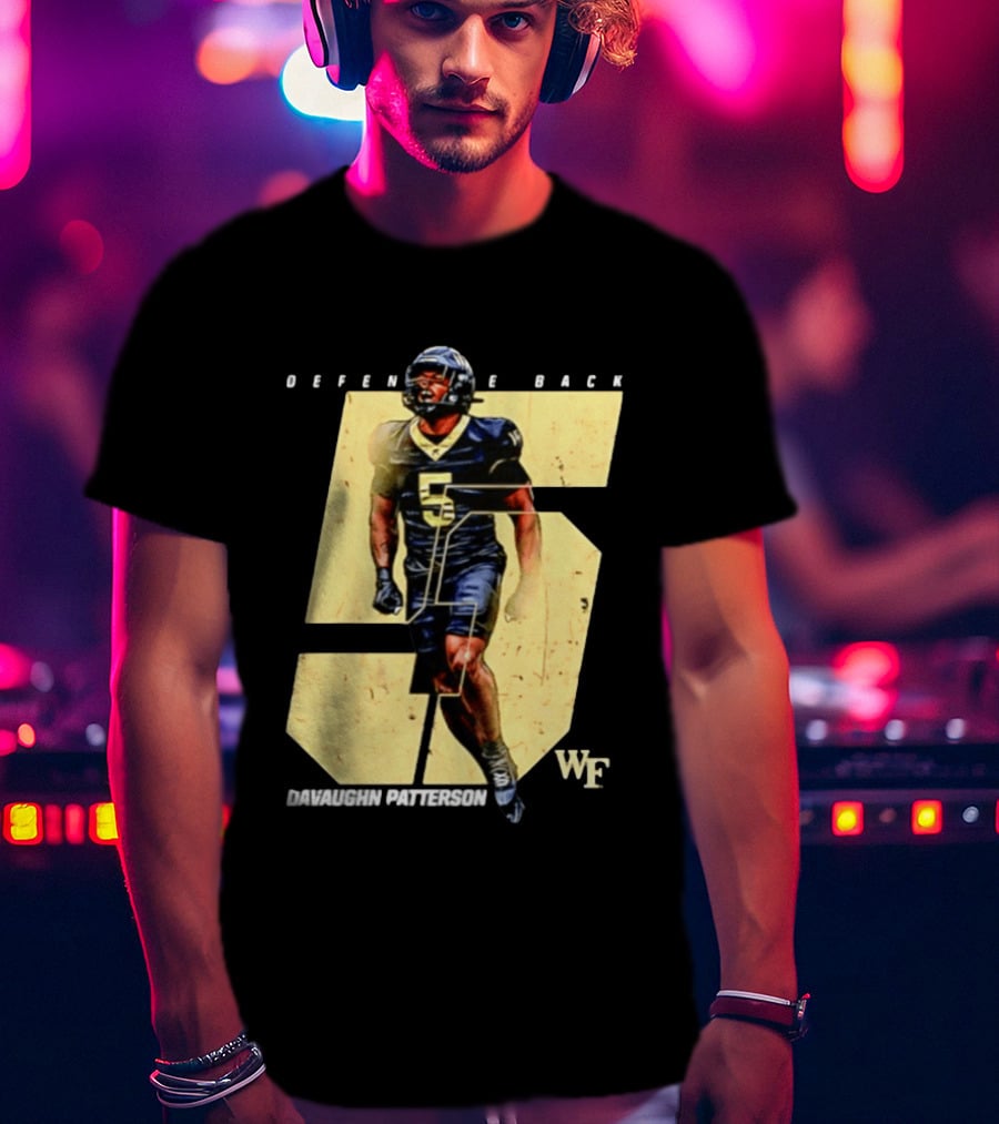 Davaughn Patterson Wake Forest Football Defensive Back Number 5 WF T-Shirt
