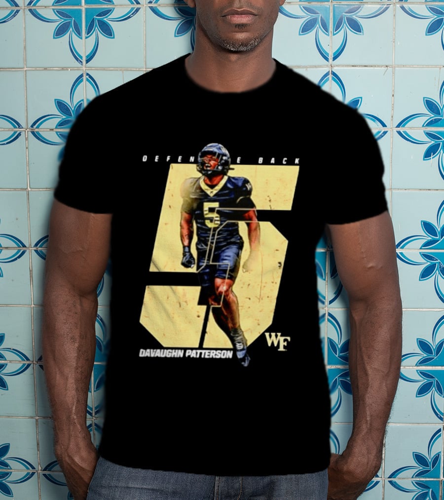 Davaughn Patterson Wake Forest Football Defensive Back Number 5 WF T-Shirt