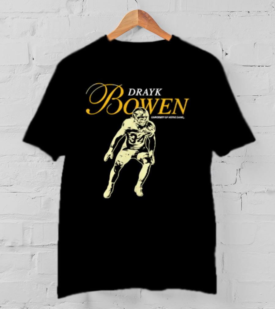 Drayk Bowen 34 Notre Dame NCAA Football Player T-Shirt