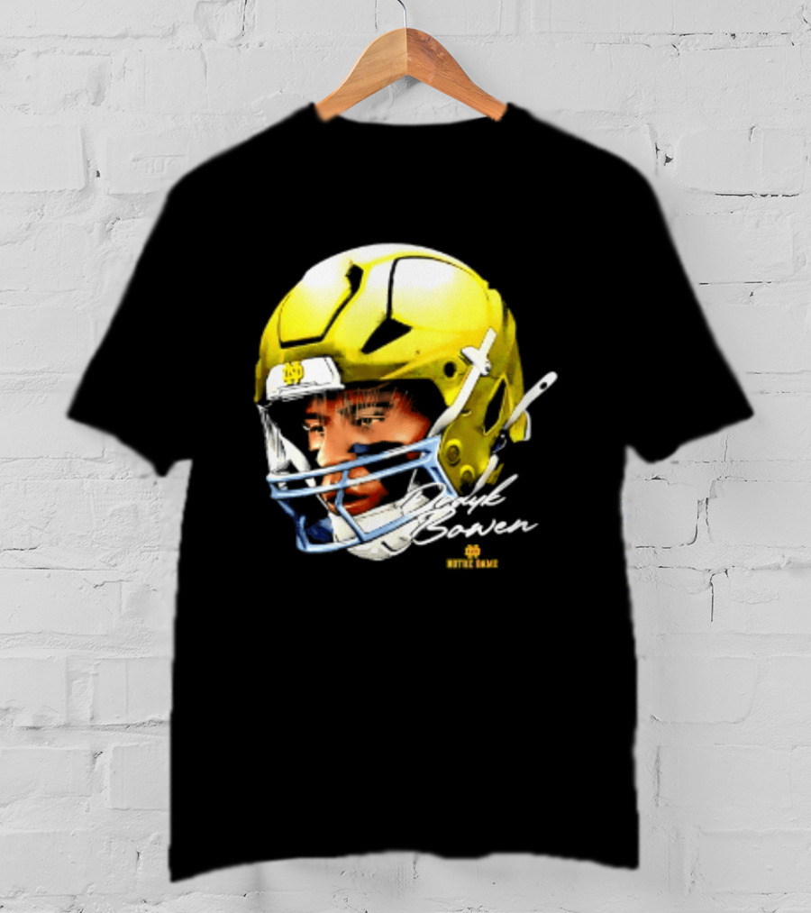 Notre Dame Drayk Bowen NCAA Football Headgear Fan Gear T-Shirt