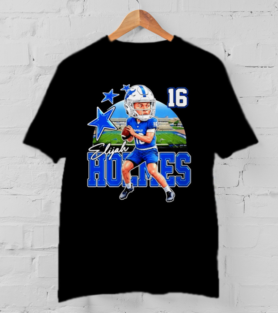 Elijah Holmes 16 Buffalo Bulls NCAA Football Caricature T-Shirt