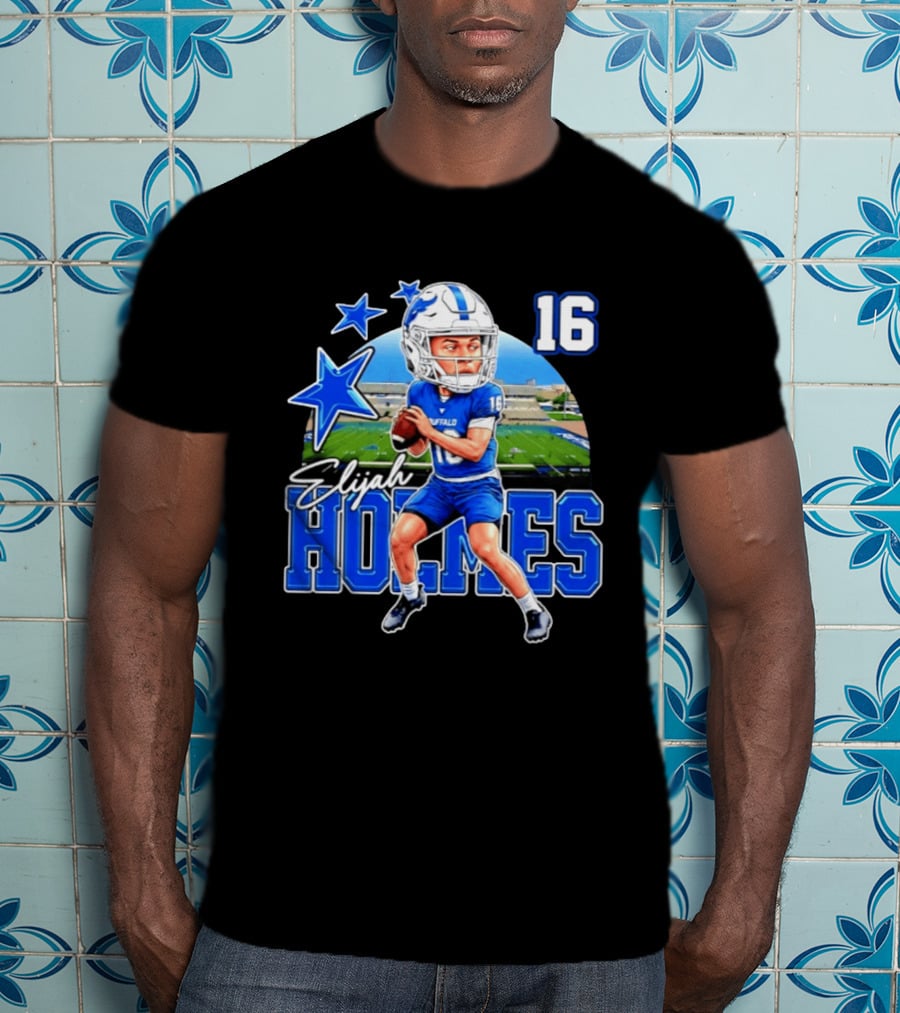 Elijah Holmes 16 Buffalo Bulls NCAA Football Caricature T-Shirt