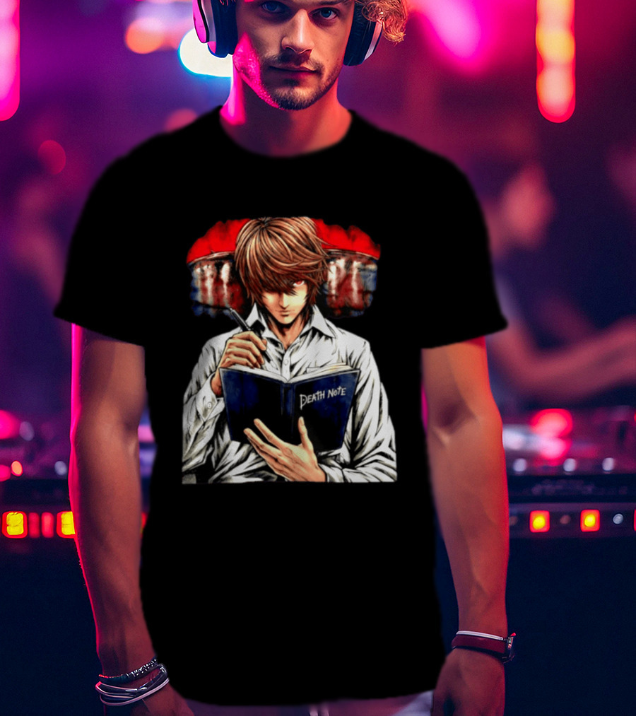 Light Yagami Intense Look Death Note Anime Fan Favorite T-Shirt