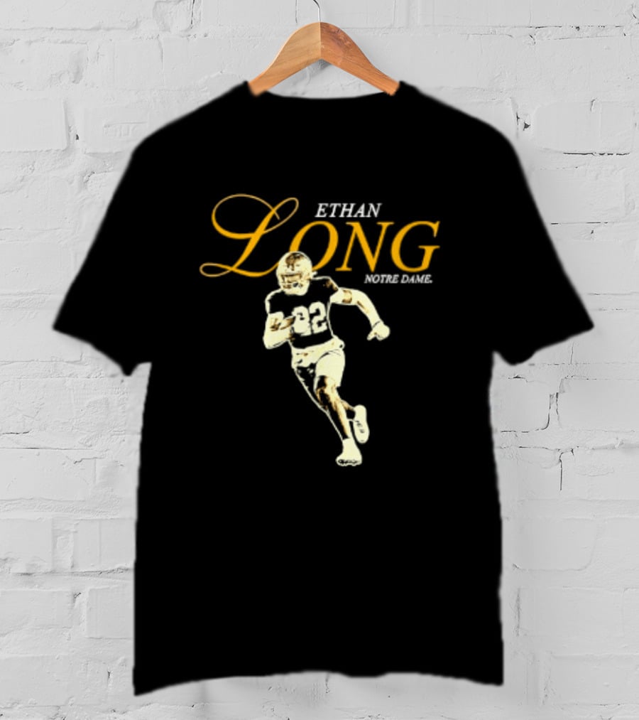 Ethan Long 22 Notre Dame NCAA Football Player T-Shirt