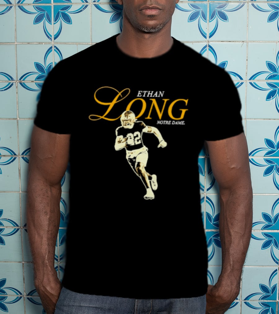 Ethan Long 22 Notre Dame NCAA Football Player T-Shirt