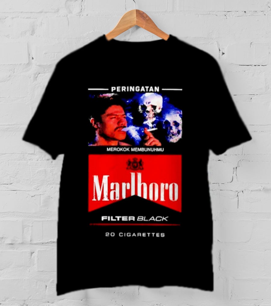 Marlboro Filter Black Peringatan Merokok Membunuhmu 50 Cigarettes T-Shirt
