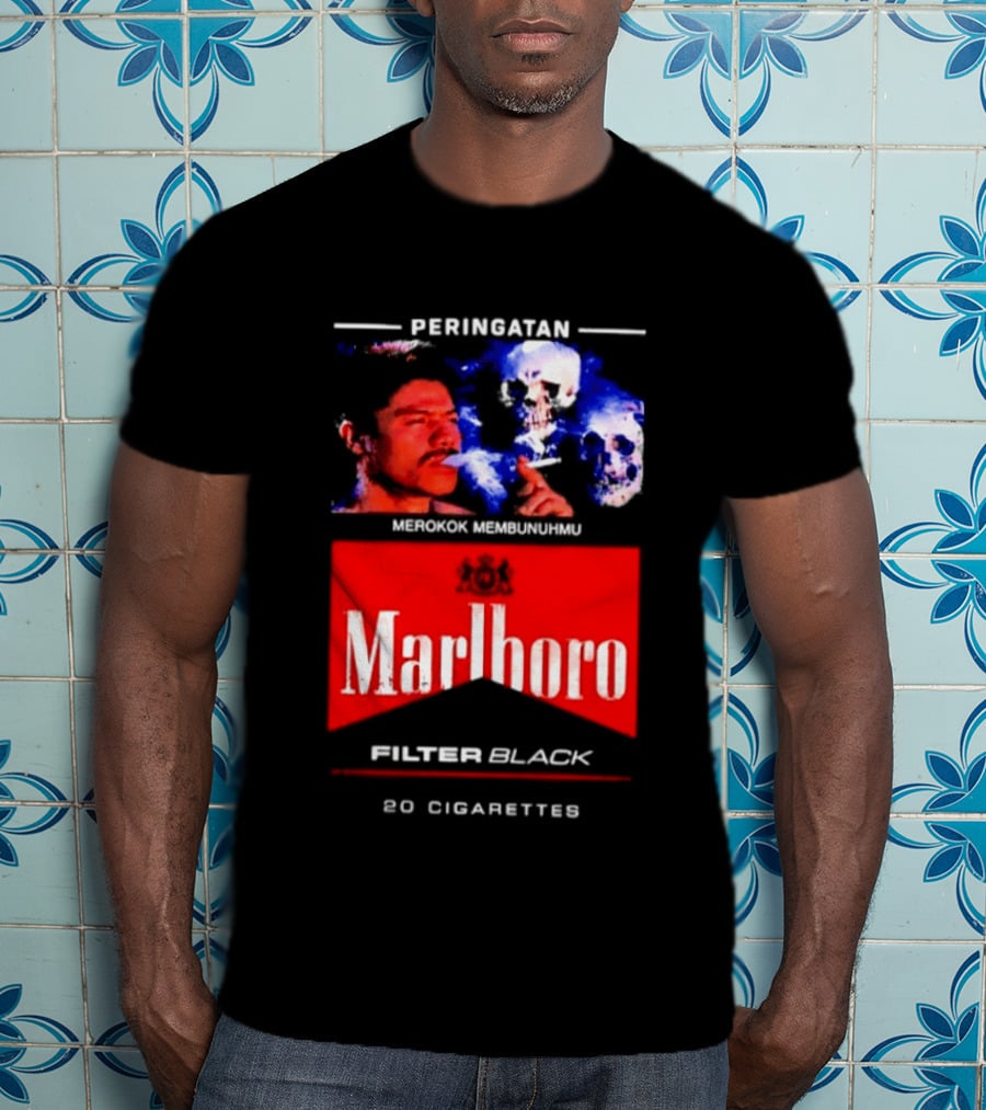 Marlboro Filter Black Peringatan Merokok Membunuhmu 50 Cigarettes T-Shirt
