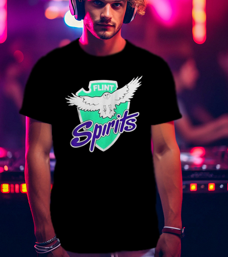 Flint Spirits Eagle Shield Vintage Sports Team T-Shirt