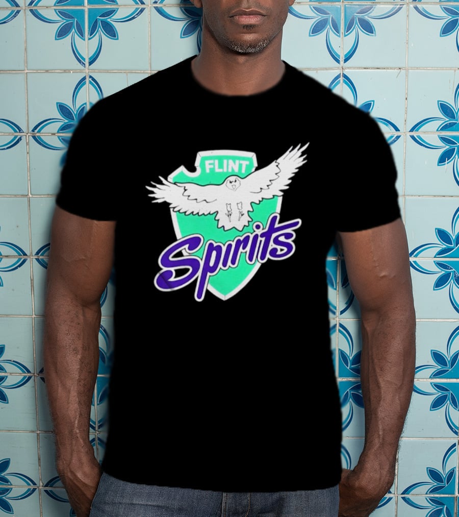 Flint Spirits Eagle Shield Vintage Sports Team T-Shirt