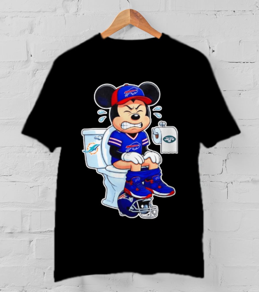 Mickey Toilet Buffalo Bills Defeat Jets Dolphins Patriots Football T-Shirt