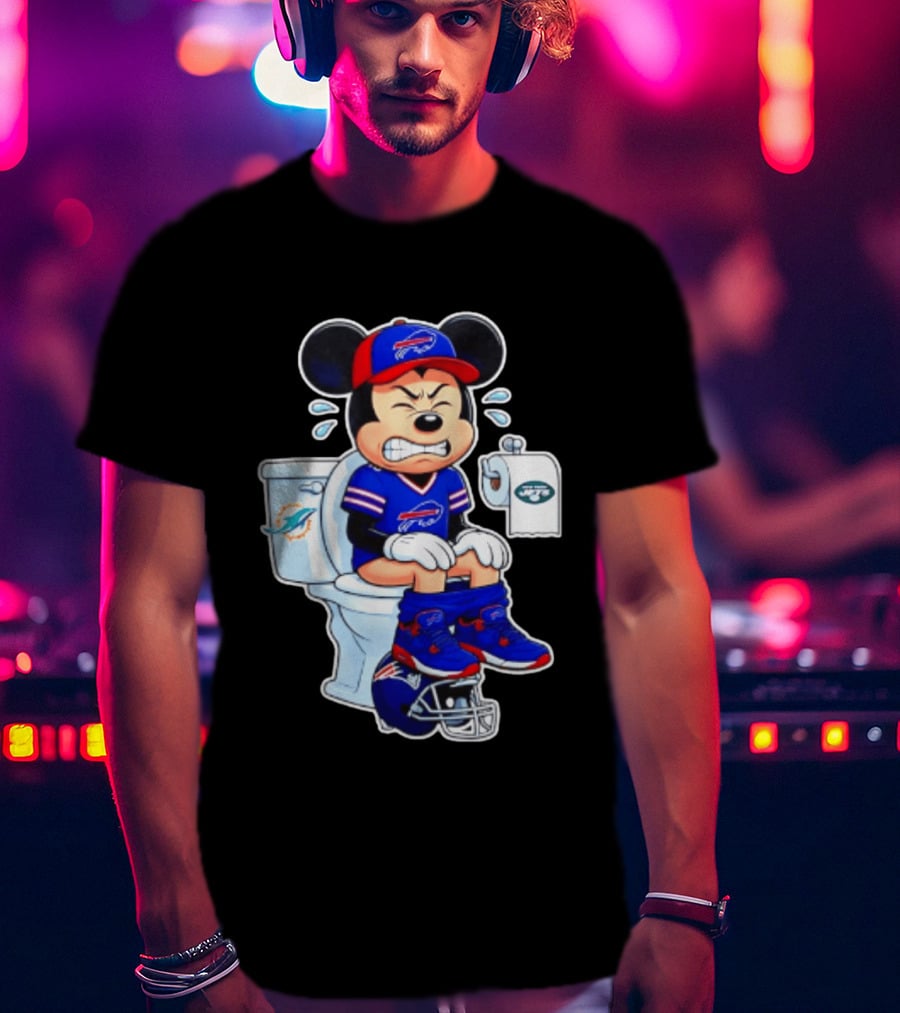 Mickey Toilet Buffalo Bills Defeat Jets Dolphins Patriots Football T-Shirt