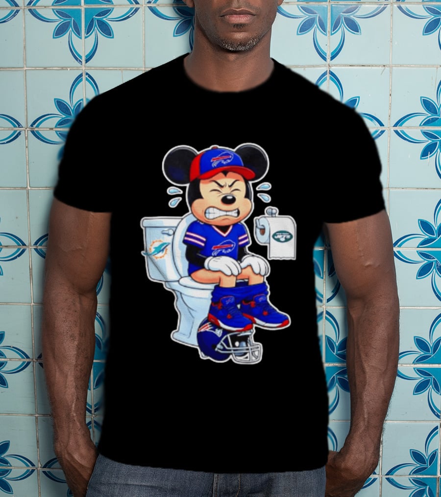 Mickey Toilet Buffalo Bills Defeat Jets Dolphins Patriots Football T-Shirt