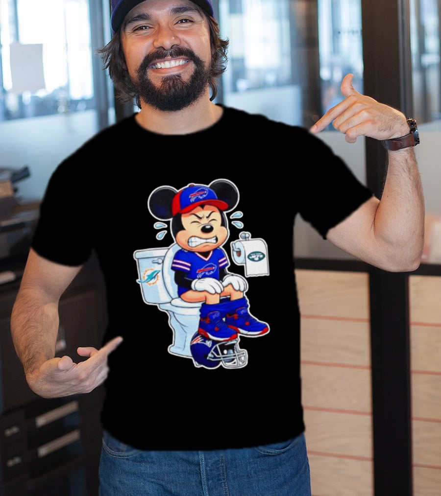 Mickey Toilet Buffalo Bills Defeat Jets Dolphins Patriots Football T-Shirt