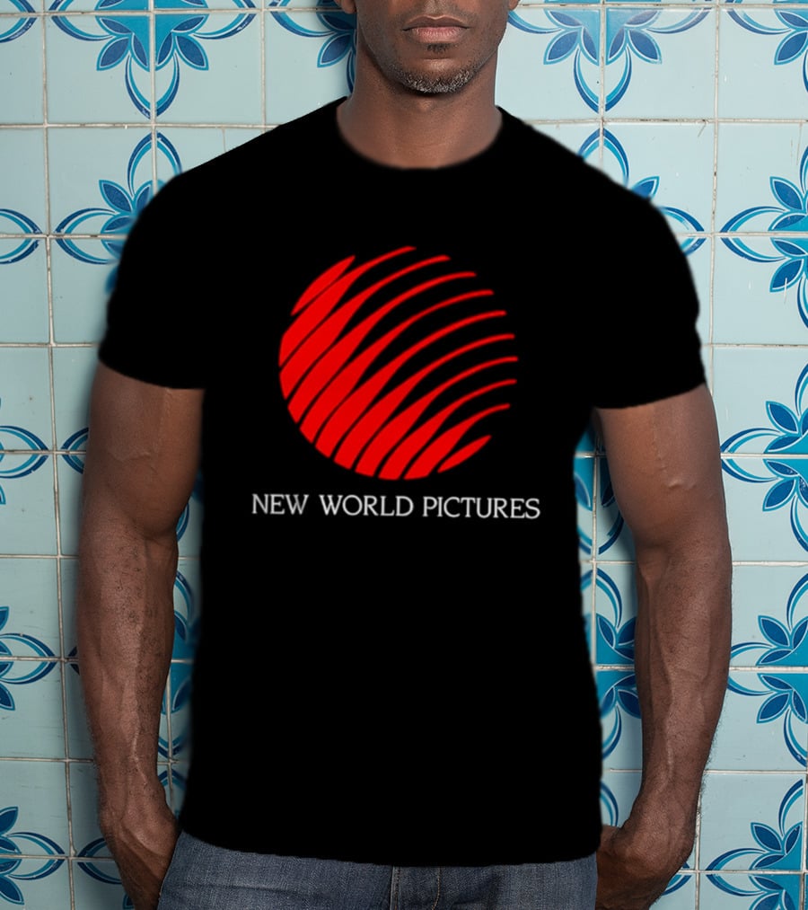 New World Pictures Film Production Classic Cinema Red Spiral T-Shirt