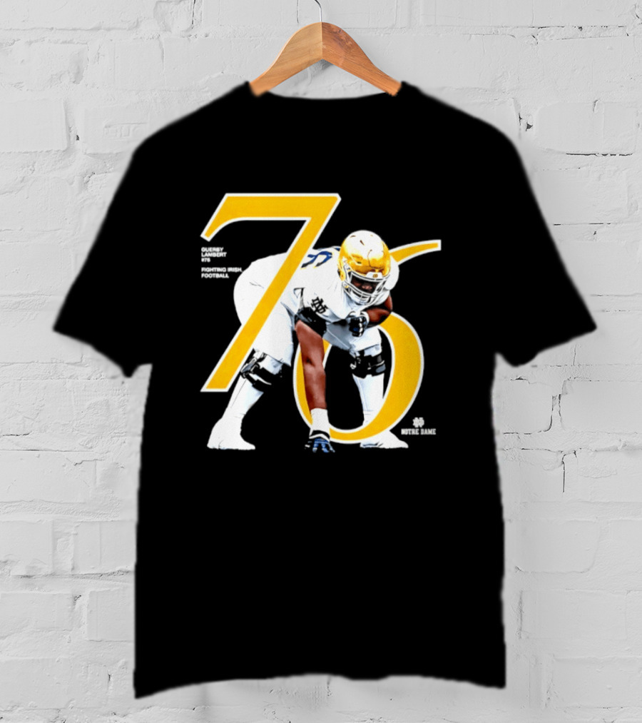 Notre Dame Football Player Number 76 Guerby Lambert NCAA T-Shirt