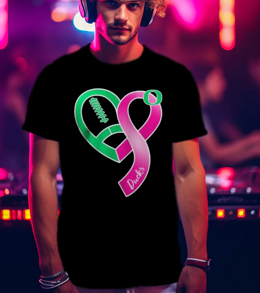 Oregon Ducks Pink Ribbon Breast Cancer Awareness 2026 T-Shirt