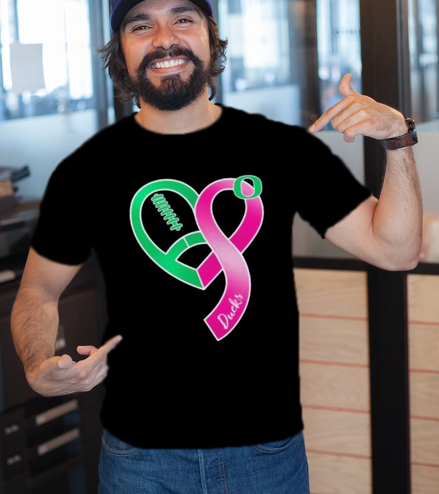 Oregon Ducks Pink Ribbon Breast Cancer Awareness 2026 T-Shirt