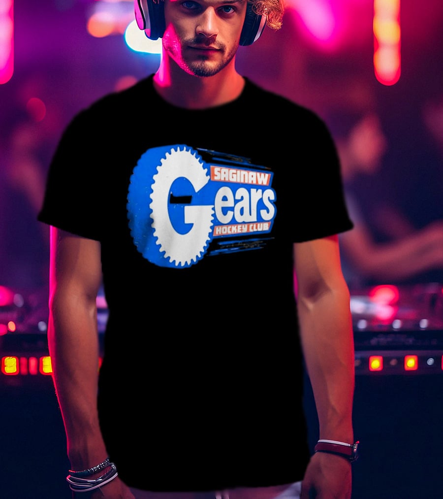 Saginaw Gears Hockey Club IHL Retro Team T-Shirt