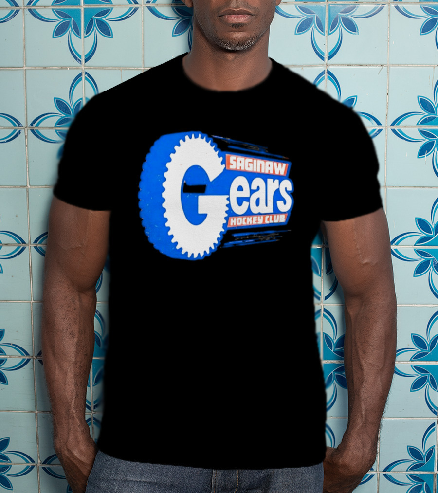 Saginaw Gears Hockey Club IHL Retro Team T-Shirt