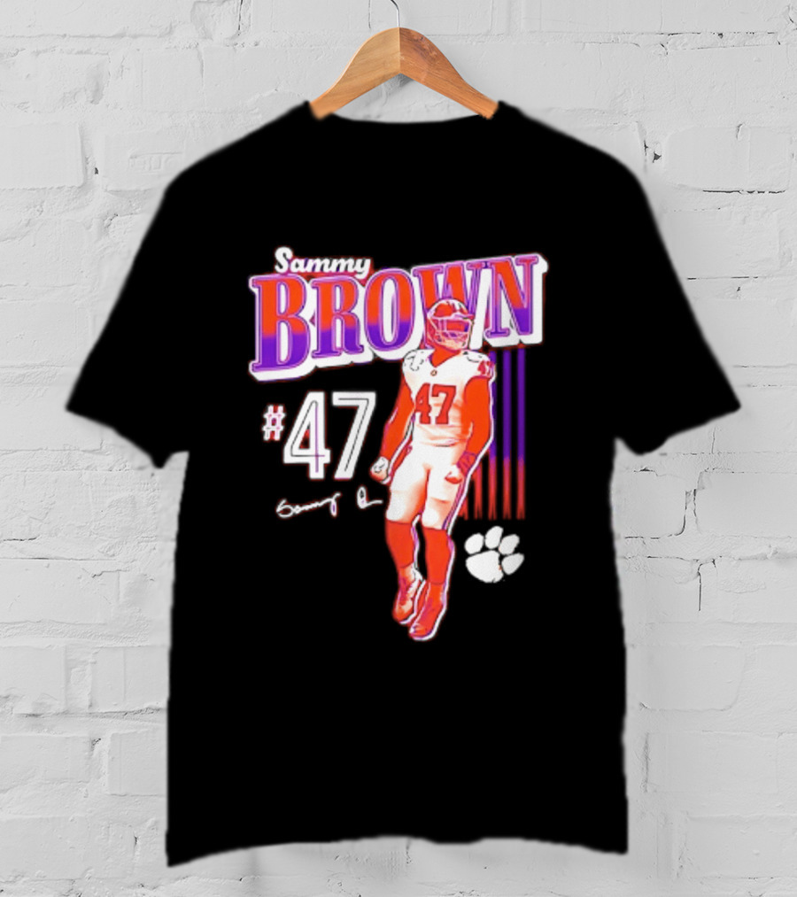 Sammy Brown 47 Clemson Tigers Football Player Team Spirit T-Shirt