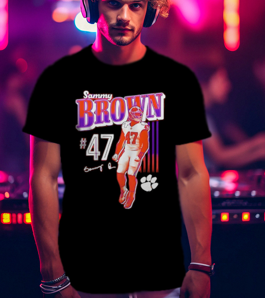 Sammy Brown 47 Clemson Tigers Football Player Team Spirit T-Shirt