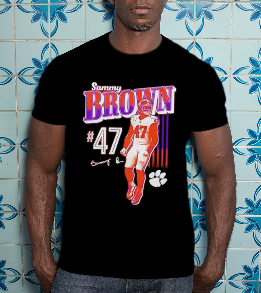 Sammy Brown 47 Clemson Tigers Football Player Team Spirit T-Shirt