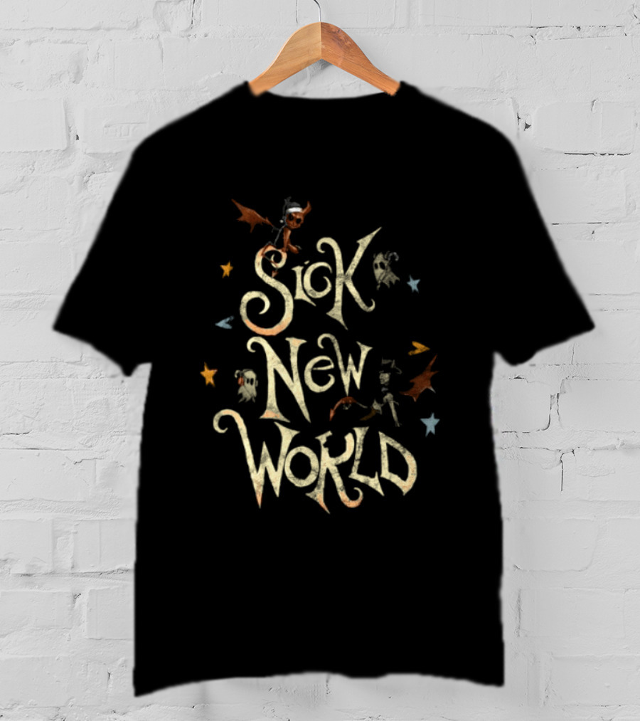 Sick New World Texas 2026 Festival Fort Worth Texas Motor Speedway October 24 2026 Ghosts Bats Stars T-Shirt