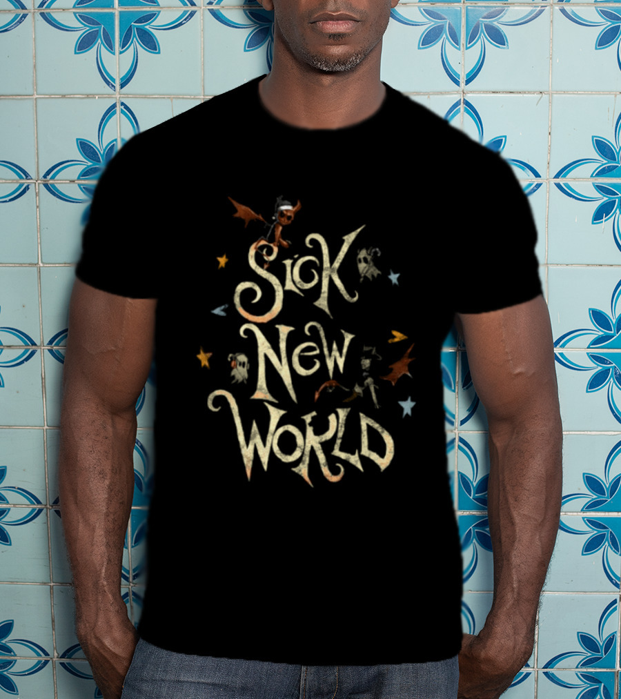 Sick New World Texas 2026 Festival Fort Worth Texas Motor Speedway October 24 2026 Ghosts Bats Stars T-Shirt