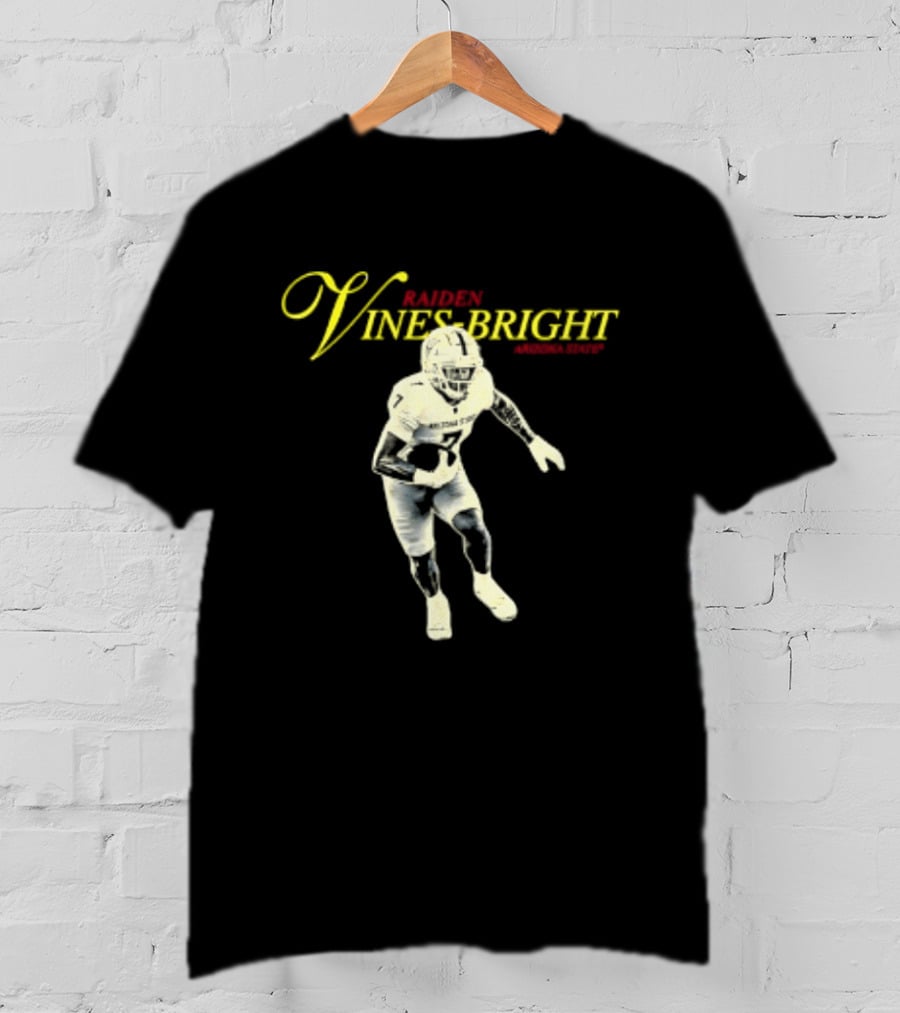 Raiden Vines Bright 7 Arizona State NCAA Football Player T-Shirt