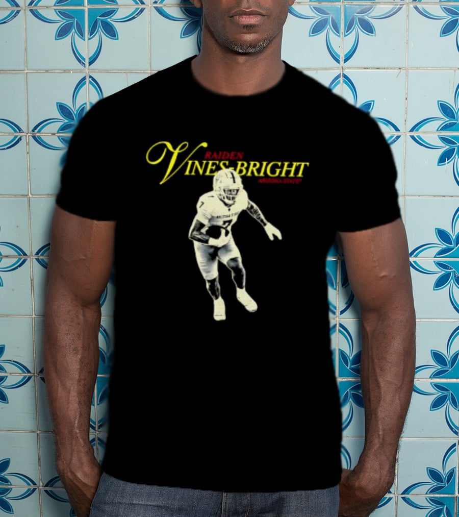 Raiden Vines Bright 7 Arizona State NCAA Football Player T-Shirt