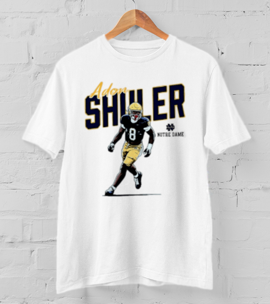 Adon Shuler 8 Notre Dame NCAA Football Caricature Player T-Shirt