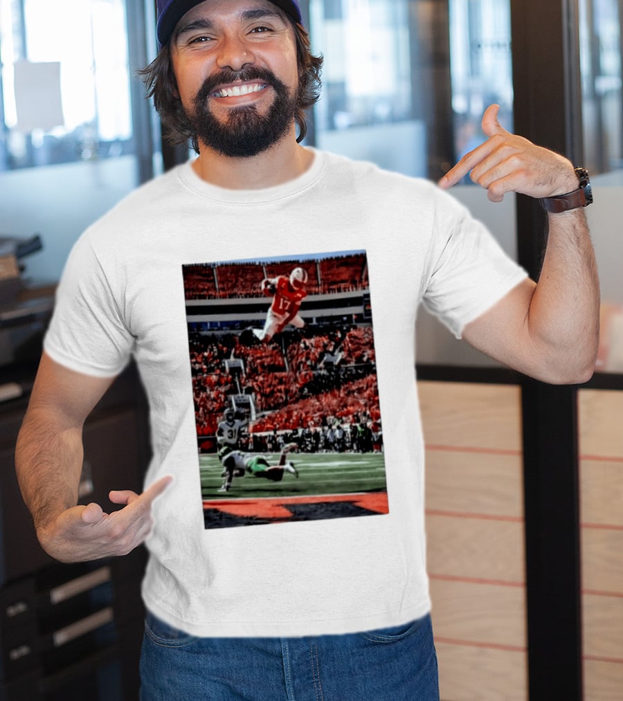 Brennan Presley Oklahoma State Cowboys Touchdown Football Action Stadium Scene T-Shirt