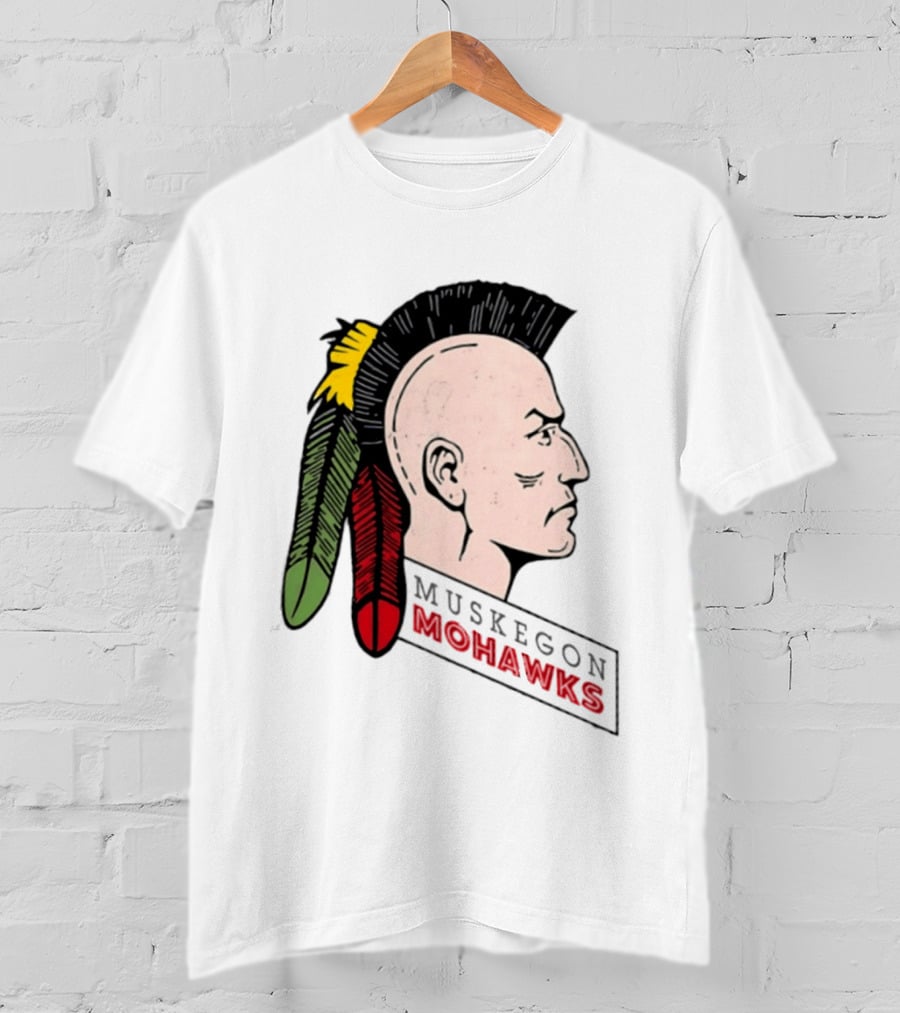 Muskegon Mohawks IHL Minor League Hockey Vintage Team T-Shirt