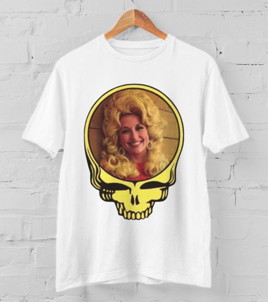 Dolly Parton Grateful Dead Skull Motif T-Shirt