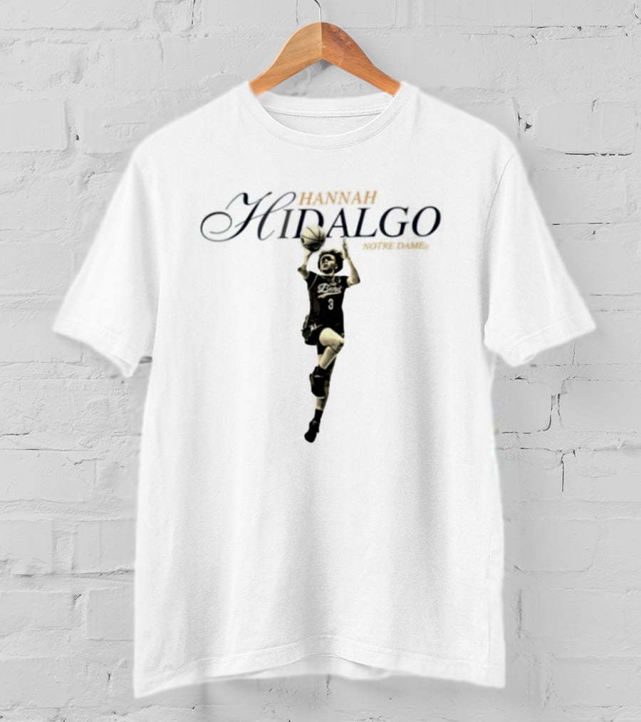 Hannah Hidalgo Notre Dame NCAA Women's Basketball Player Action T-Shirt