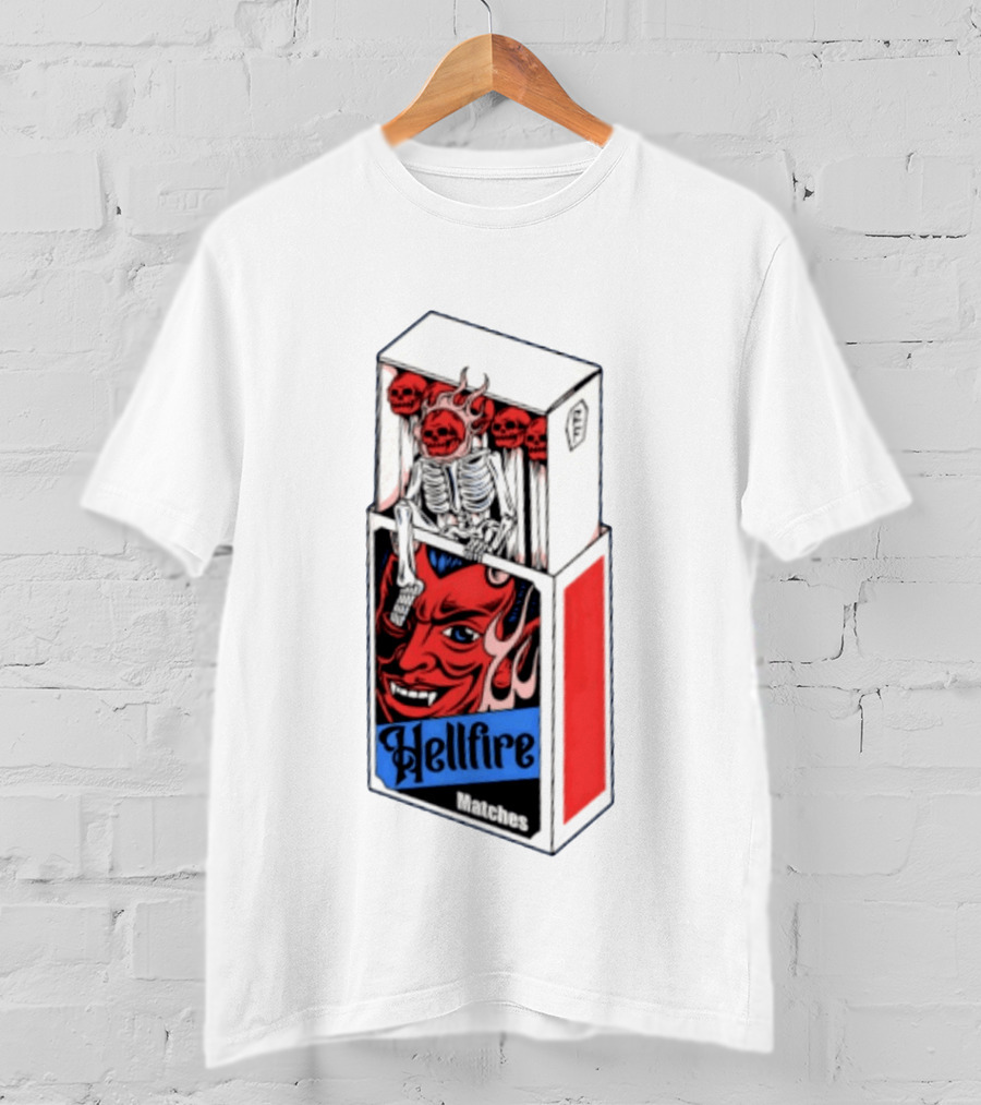 Hellfire Matches Devil Skeleton Occult Red Skull T-Shirt