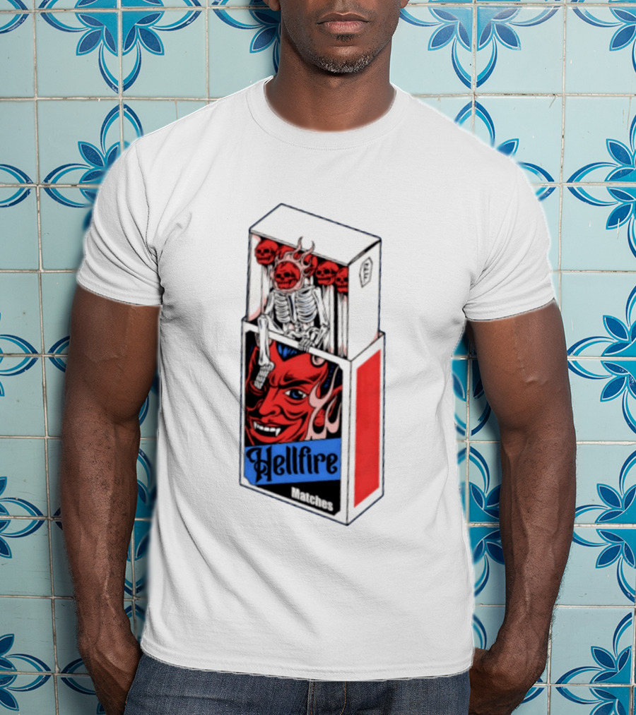 Hellfire Matches Devil Skeleton Occult Red Skull T-Shirt