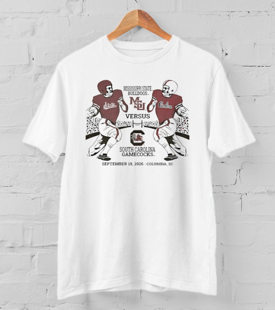 Mississippi State Bulldogs Vs South Carolina Gamecocks September 19 2026 Columbia SC Football Matchup T-Shirt