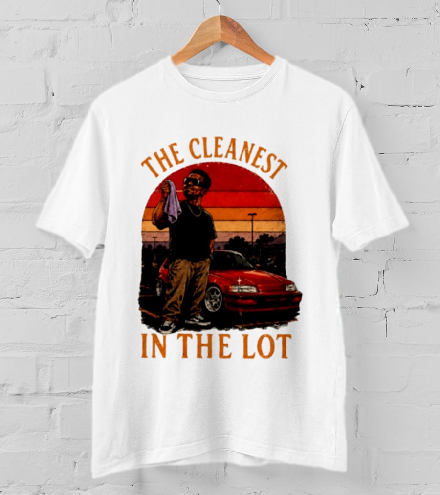 The Cleanest In The Lot Retro Car Enthusiast Sunset Scene T-Shirt