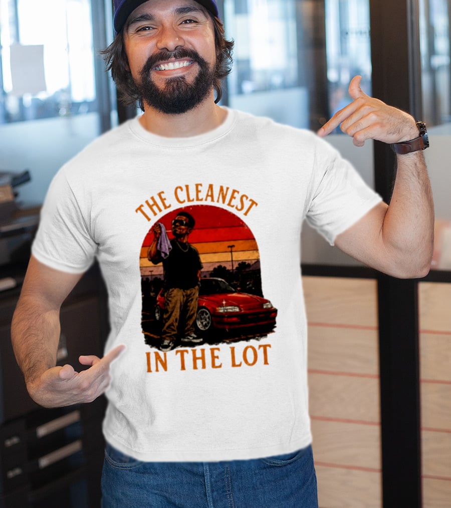 The Cleanest In The Lot Retro Car Enthusiast Sunset Scene T-Shirt