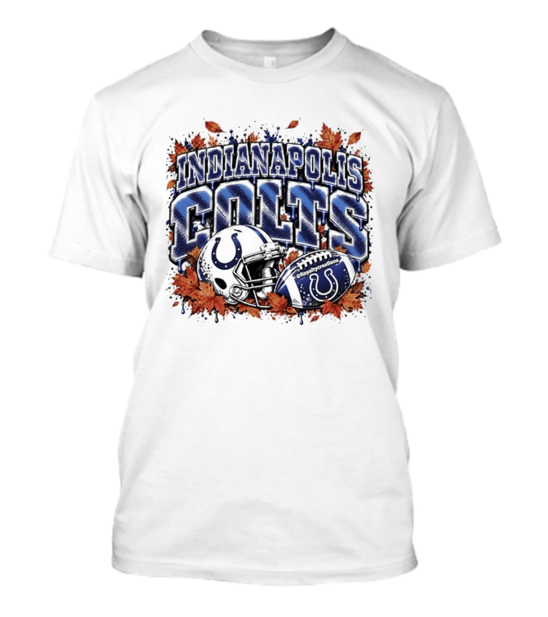 Indianapolis Colts Football Helmet Autumn Leaves 2026 T-Shirt