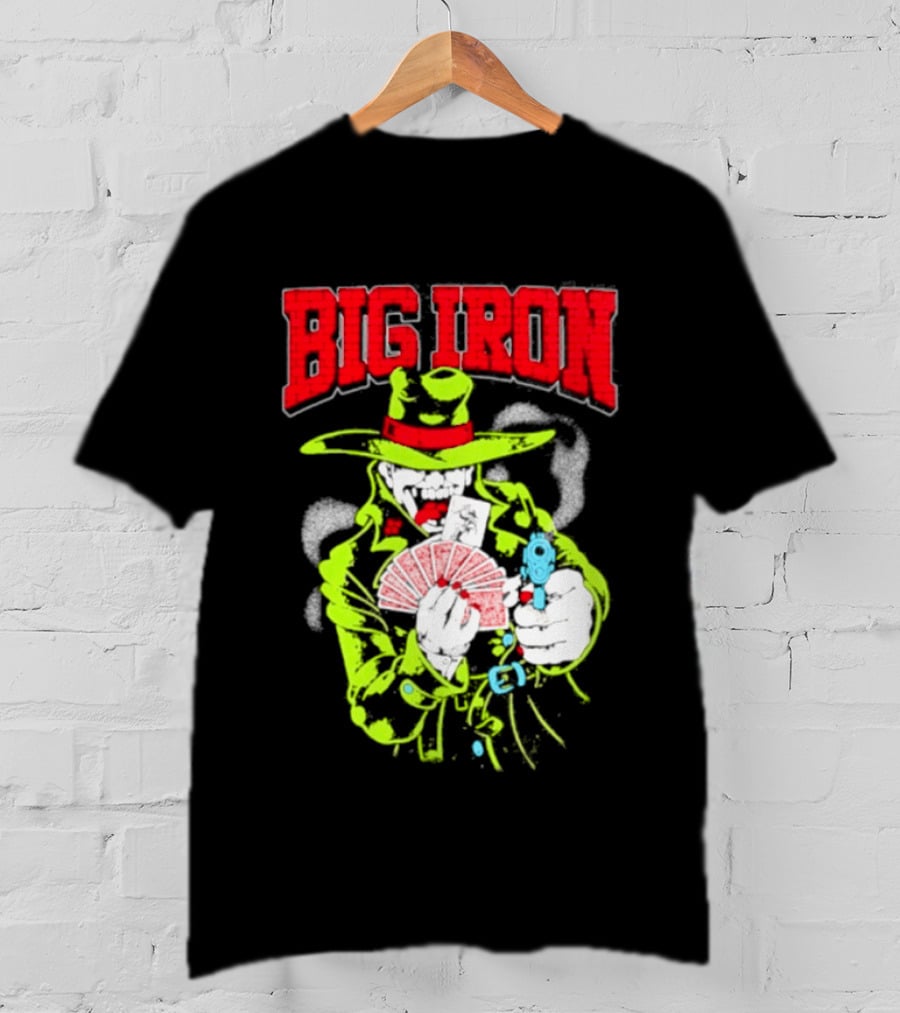 Big Iron Joker Cowboy Western Playing Cards T-Shirt