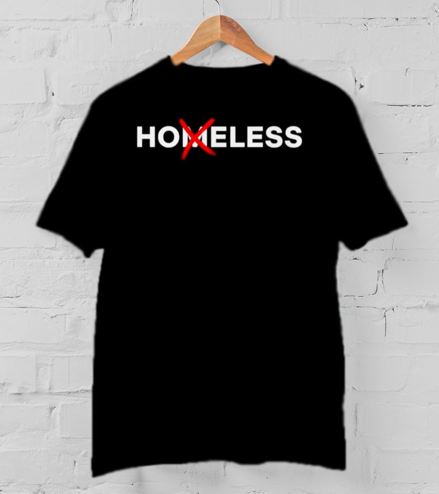 Homeless Social Commentary Bold Red X Edit T-Shirt