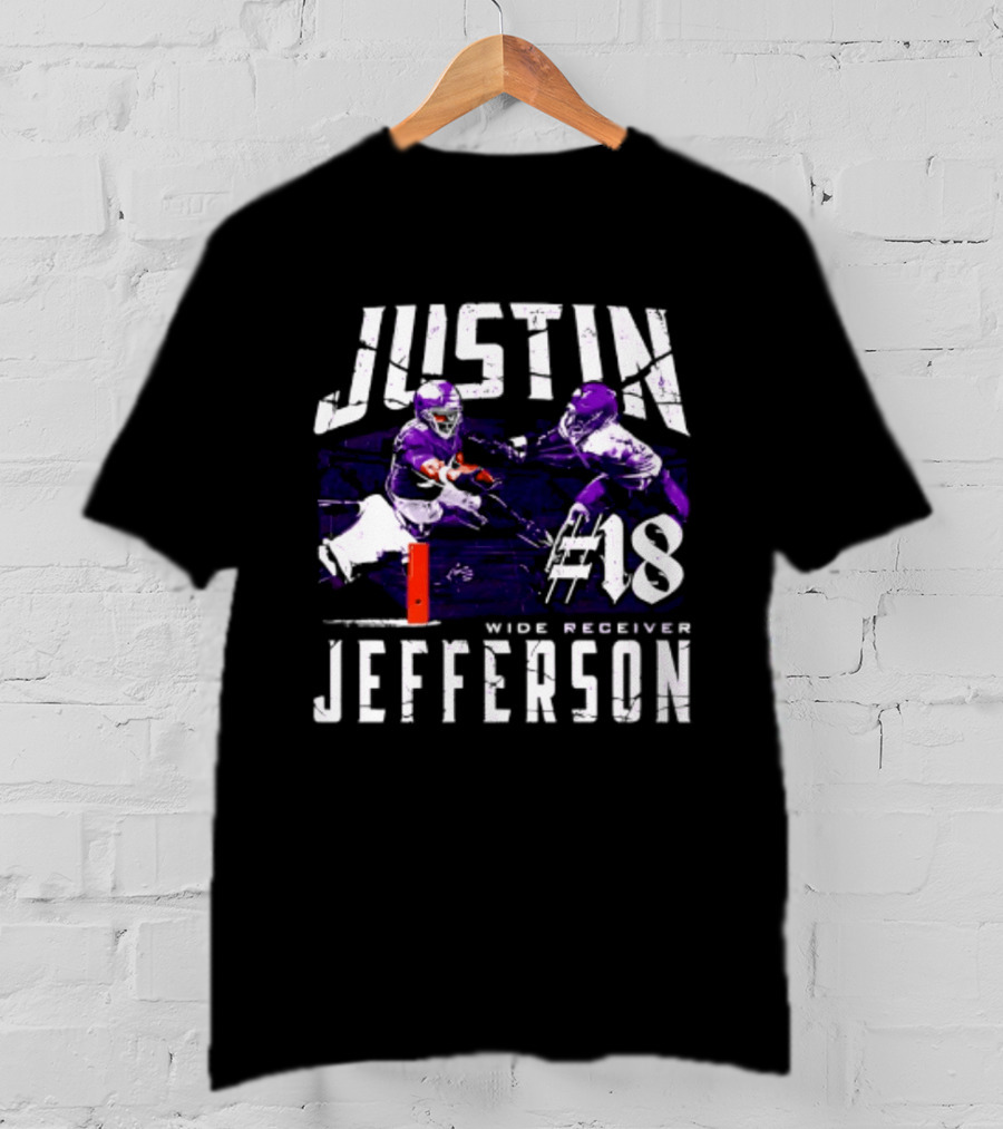 Justin Jefferson Minnesota Vikings Wide Receiver #18 Touchdown Dive T-Shirt