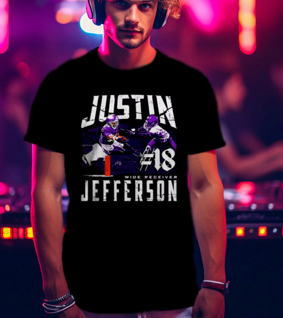Justin Jefferson Minnesota Vikings Wide Receiver #18 Touchdown Dive T-Shirt