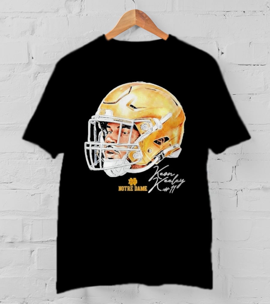 Keon Keeley 11 Notre Dame Football Helmet Swag T-Shirt