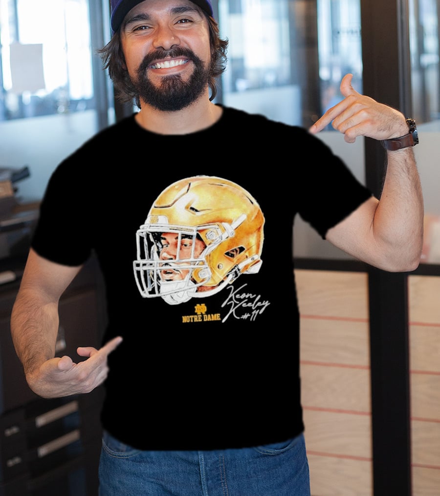 Keon Keeley 11 Notre Dame Football Helmet Swag T-Shirt