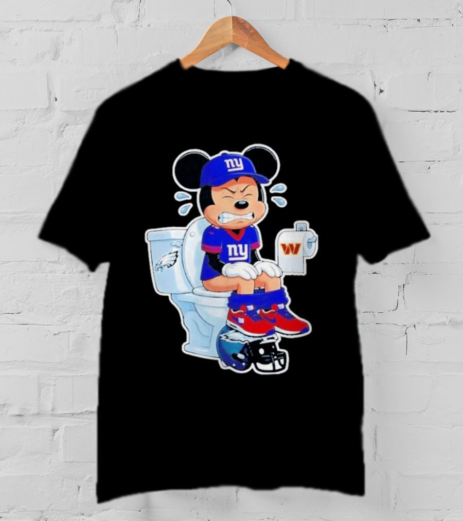 Mickey New York Giants Toilet Eagles Commanders Football Helmet T-Shirt