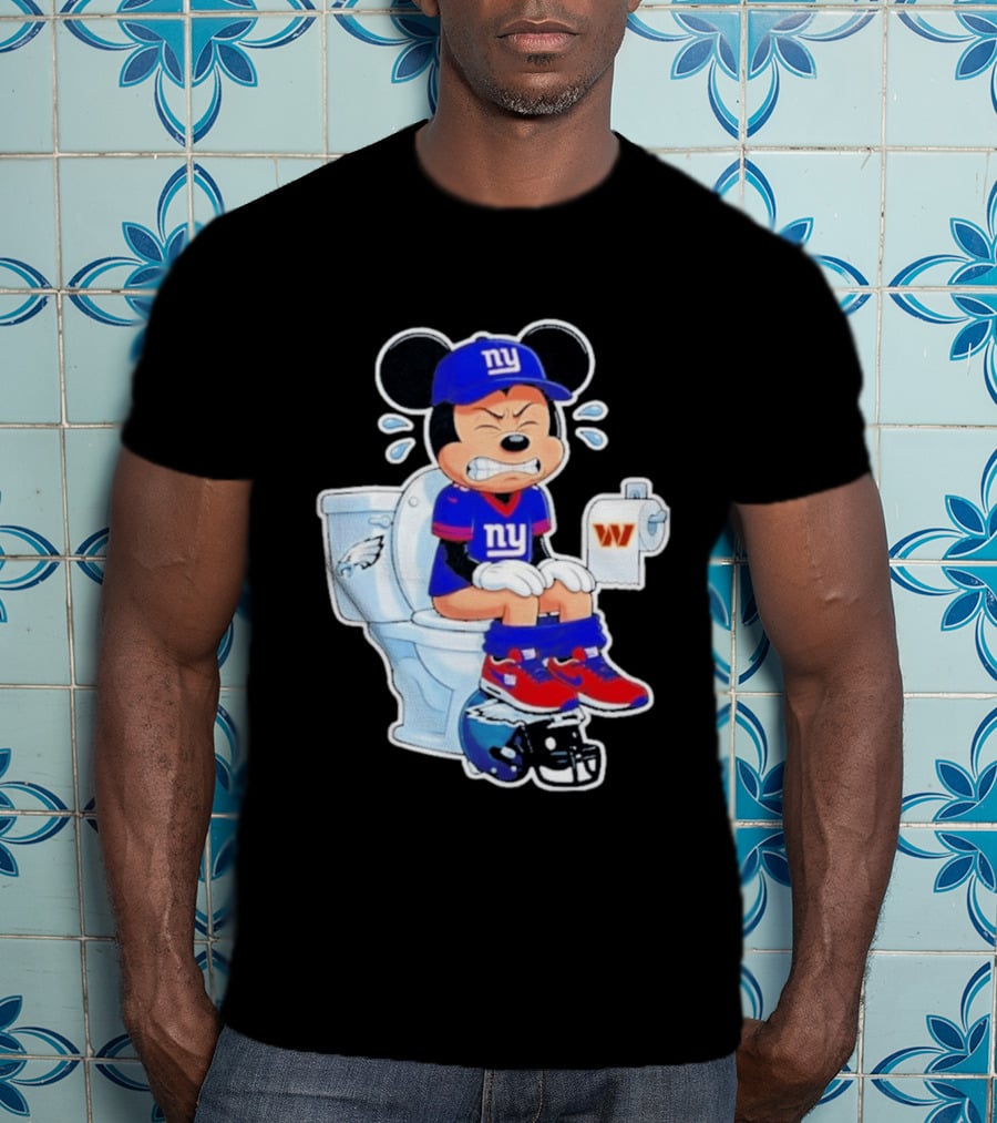 Mickey New York Giants Toilet Eagles Commanders Football Helmet T-Shirt