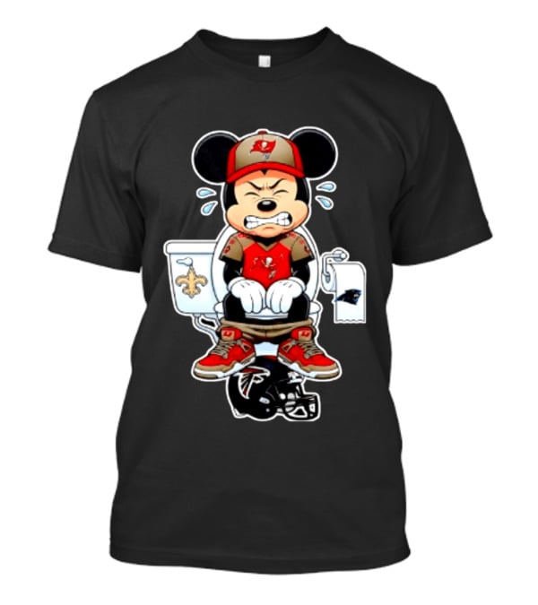 Mickey Toilet Tampa Bay Buccaneers Falcons Saints Panthers Football T-Shirt